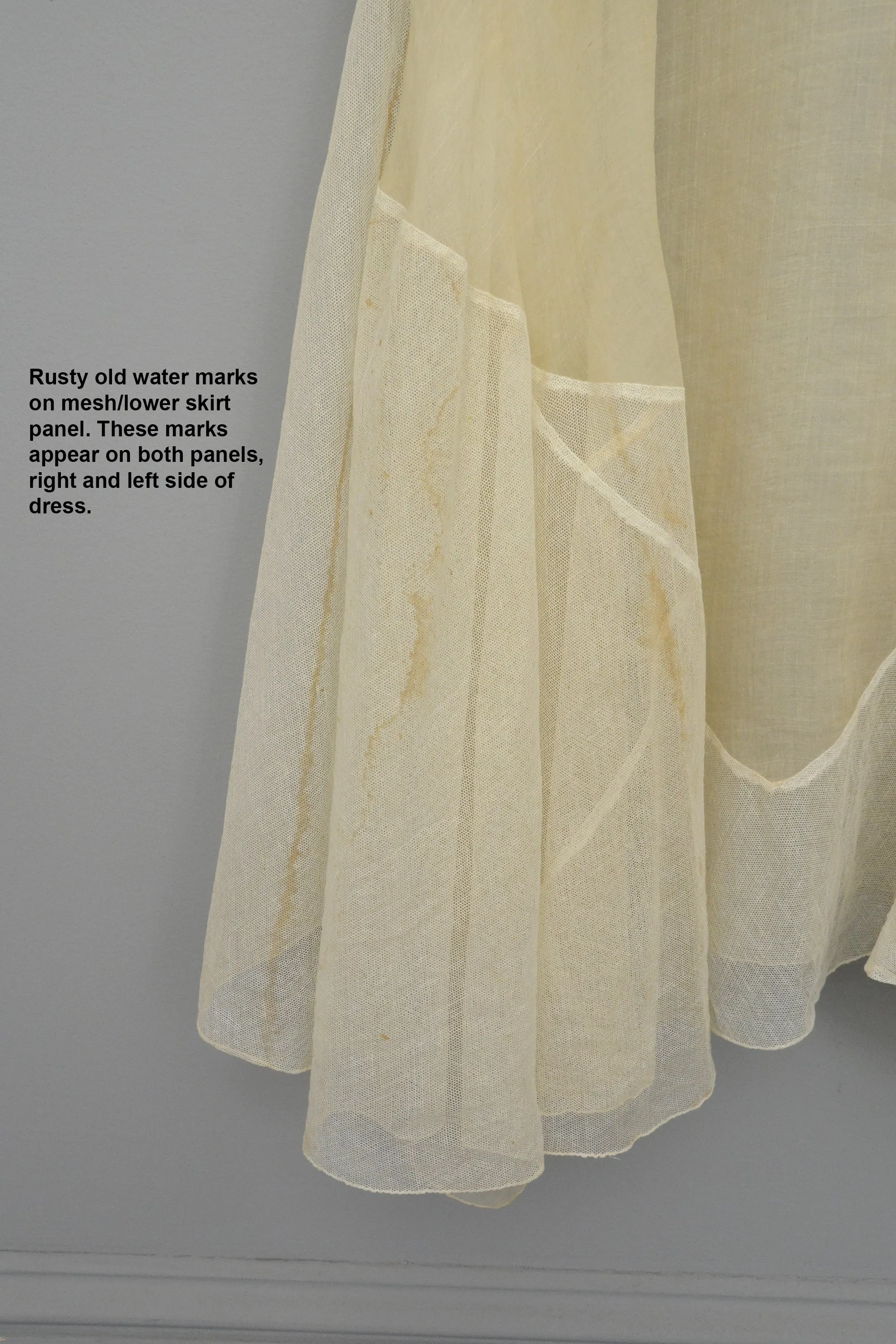 1920s 30s Deco Flapper Dress Gown | Sheer Gauzy Embroidered Organza   Netting Gown | Flapper Wedding Dress