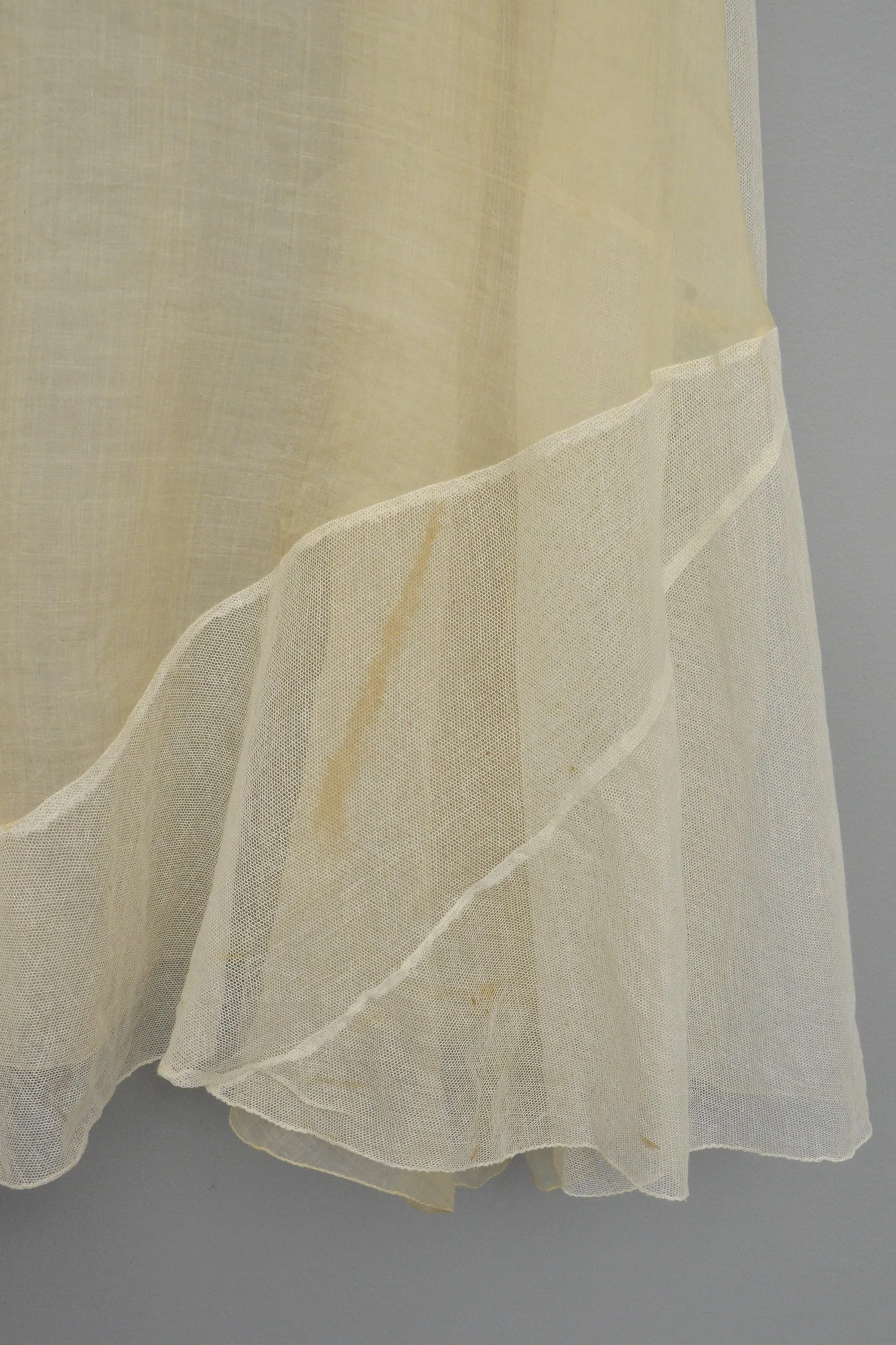 1920s 30s Deco Flapper Dress Gown | Sheer Gauzy Embroidered Organza   Netting Gown | Flapper Wedding Dress