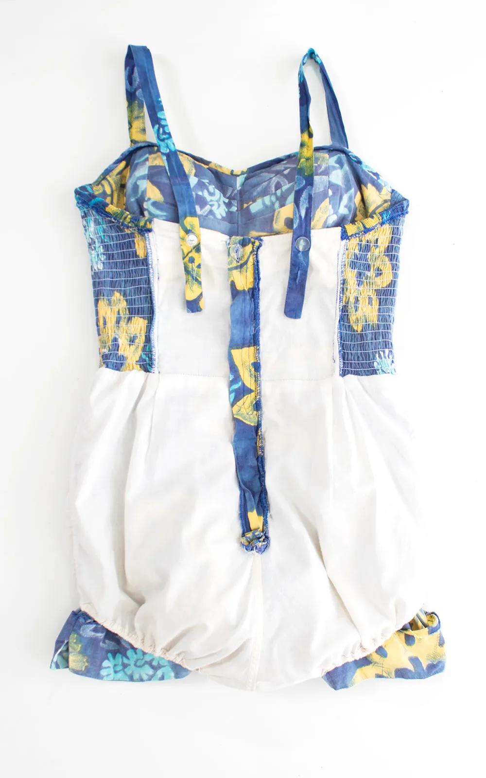 1950s Kamehameha Floral Smocked Romper | small/medium