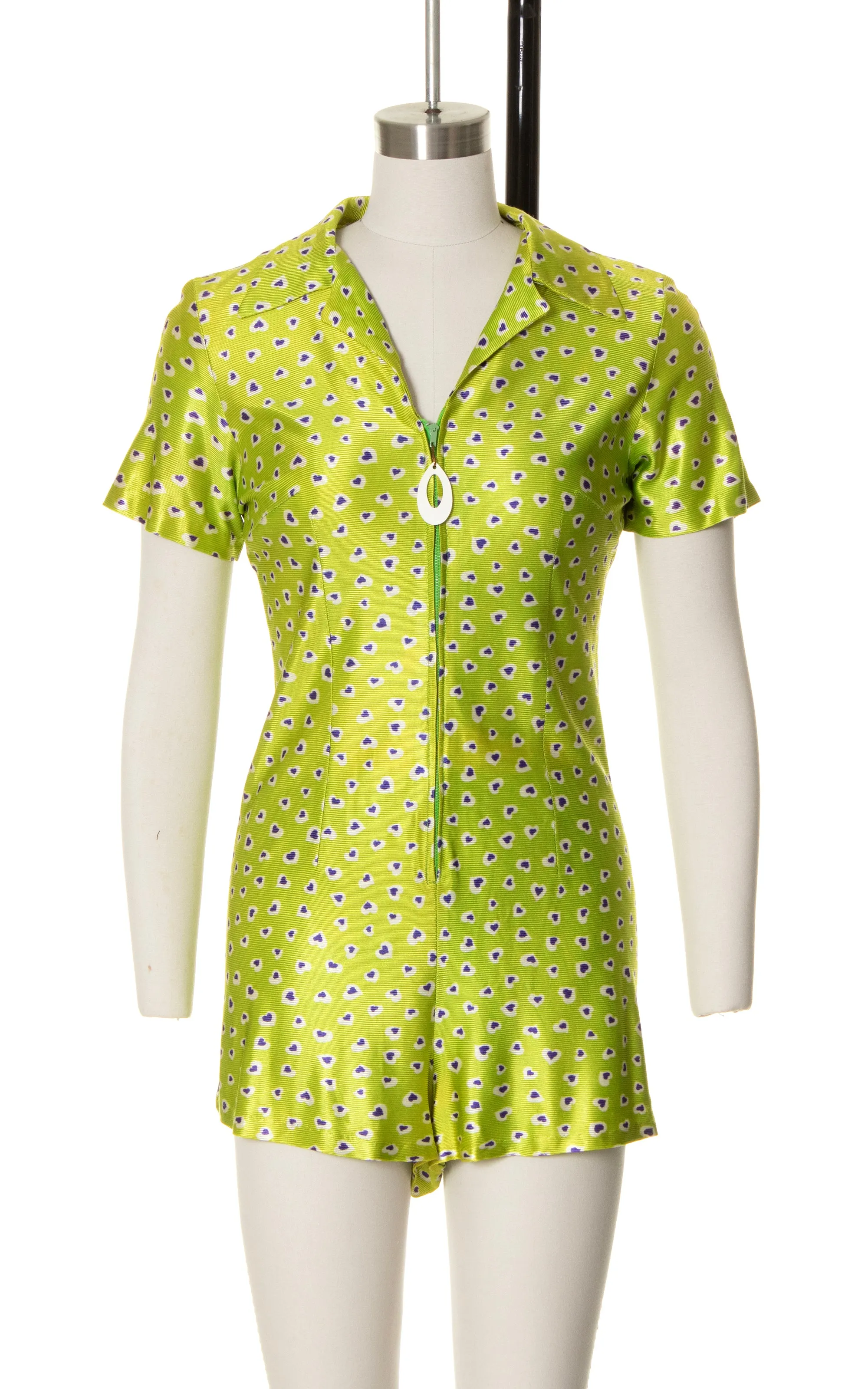1960s Heart Print Romper & Skirt Set | x-small/small