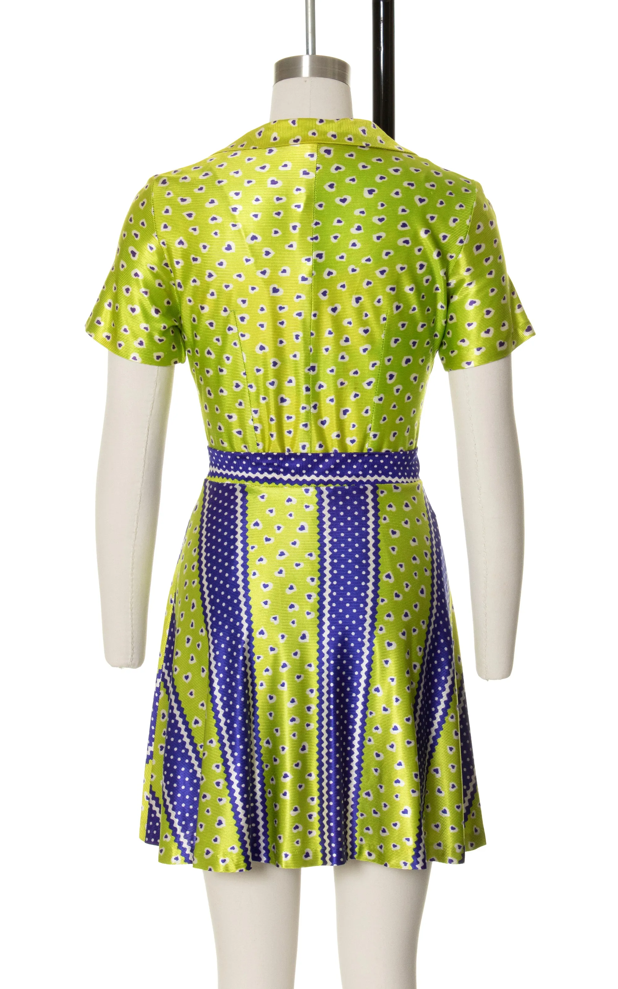 1960s Heart Print Romper & Skirt Set | x-small/small