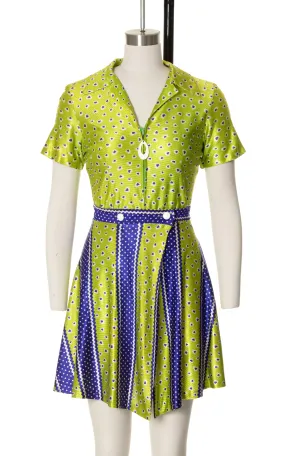 1960s Heart Print Romper & Skirt Set | x-small/small