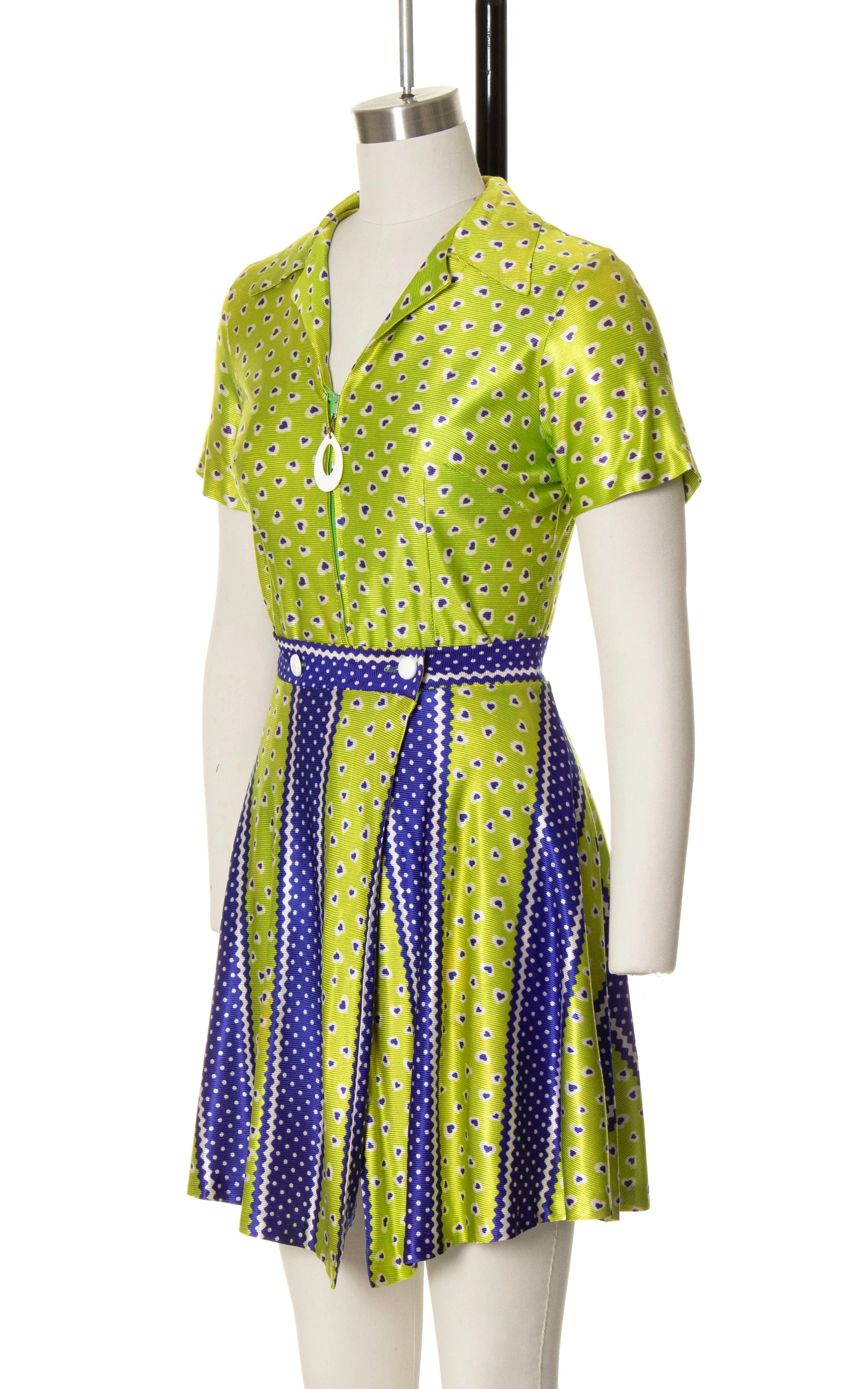 1960s Heart Print Romper & Skirt Set | x-small/small