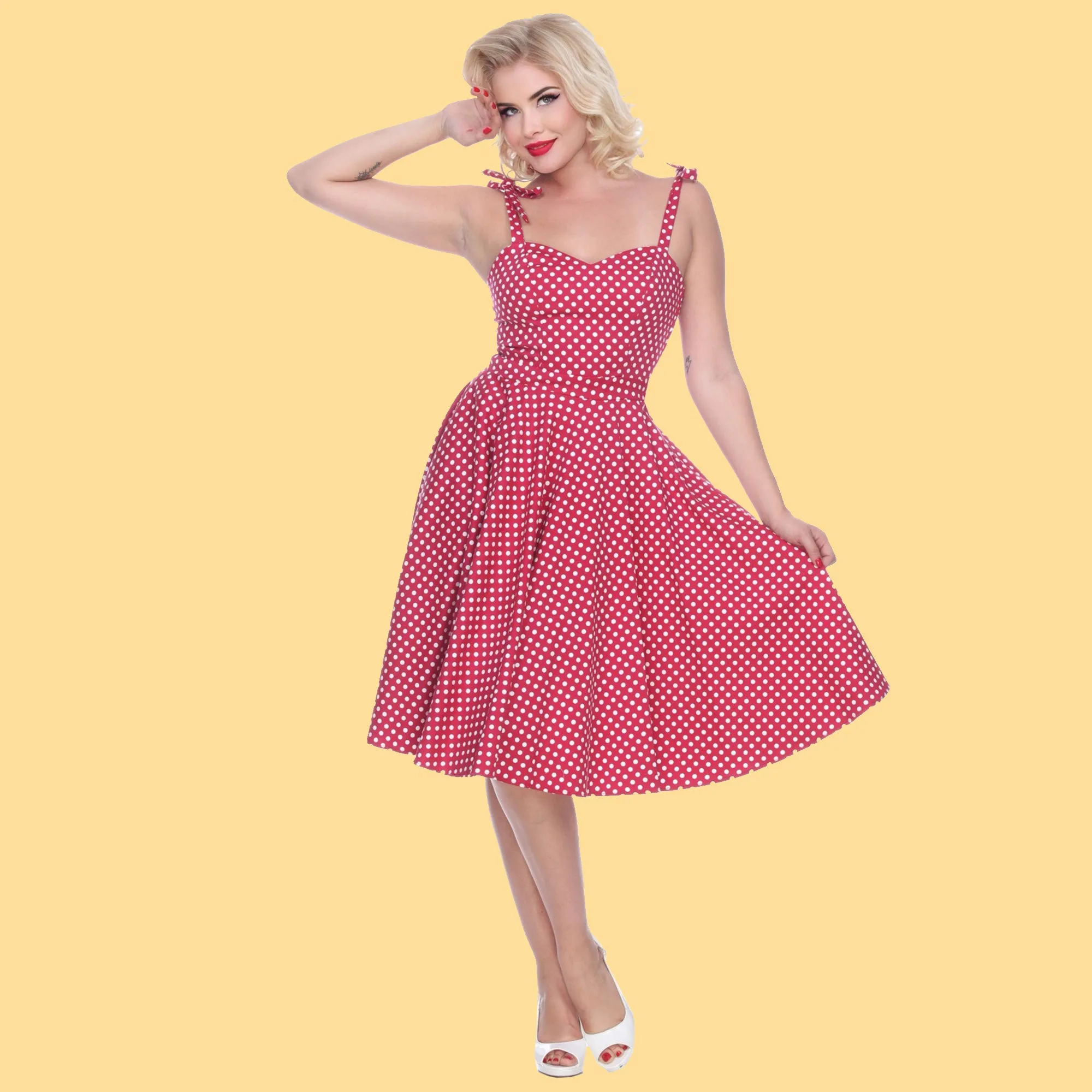 Albuquerque Dress in Red Dots