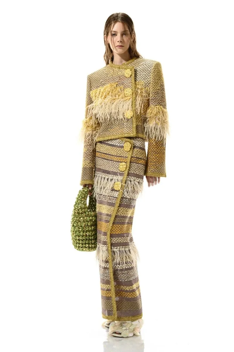 AVRIL MAXI SKIRT IN GOLD