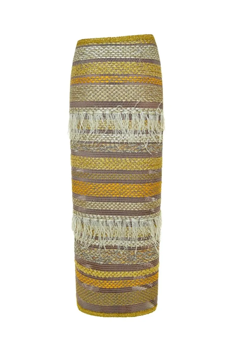 AVRIL MAXI SKIRT IN GOLD