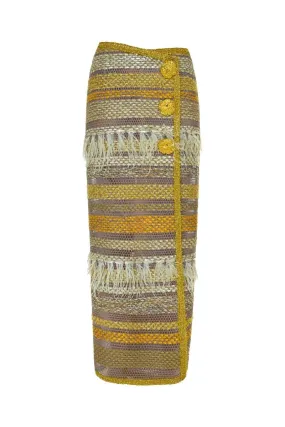 AVRIL MAXI SKIRT IN GOLD