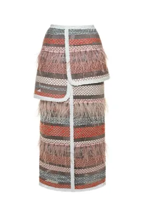 AVRIL MAXI SKIRT IN RED MULTI
