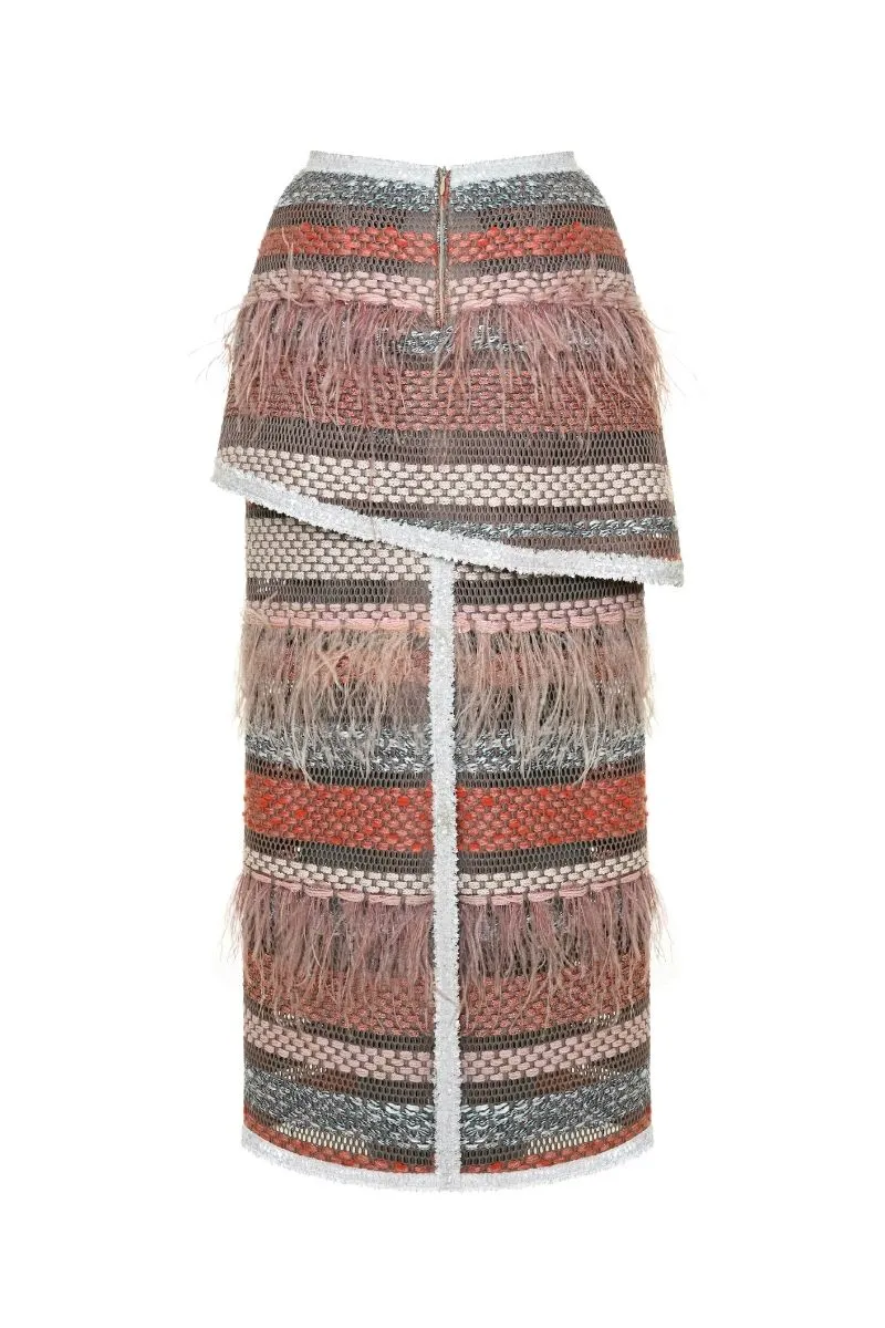 AVRIL MAXI SKIRT IN RED MULTI