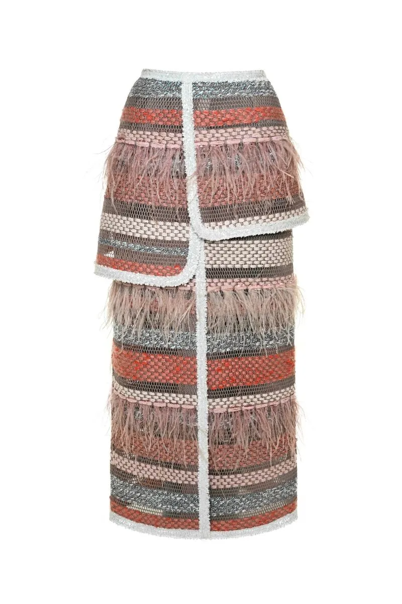 AVRIL MAXI SKIRT IN RED MULTI