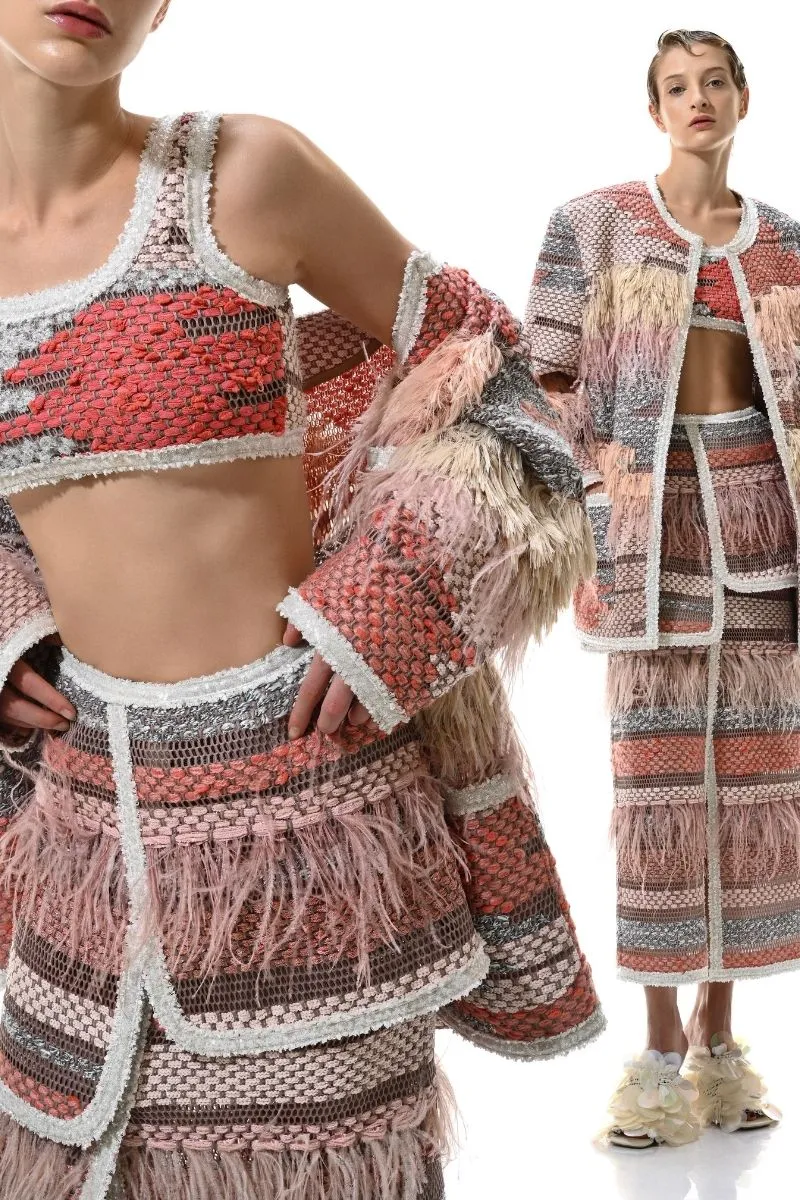 AVRIL MAXI SKIRT IN RED MULTI