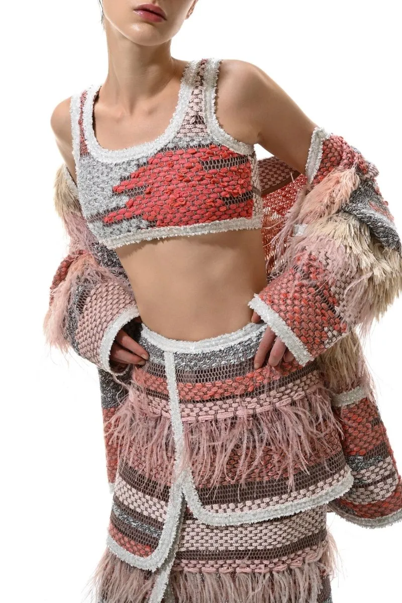 AVRIL MAXI SKIRT IN RED MULTI