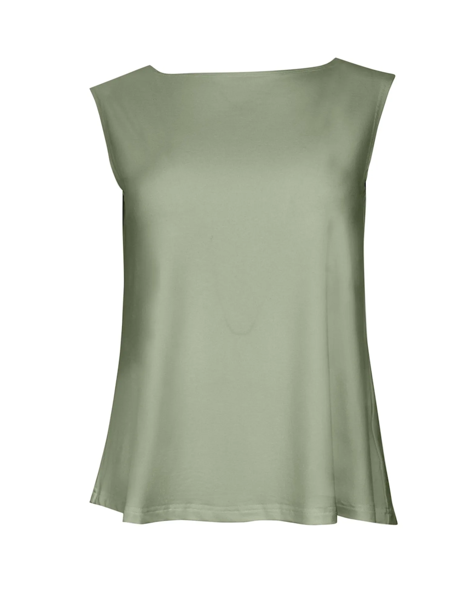 Bamboo Boat Neck Singlet - Eucalyptus