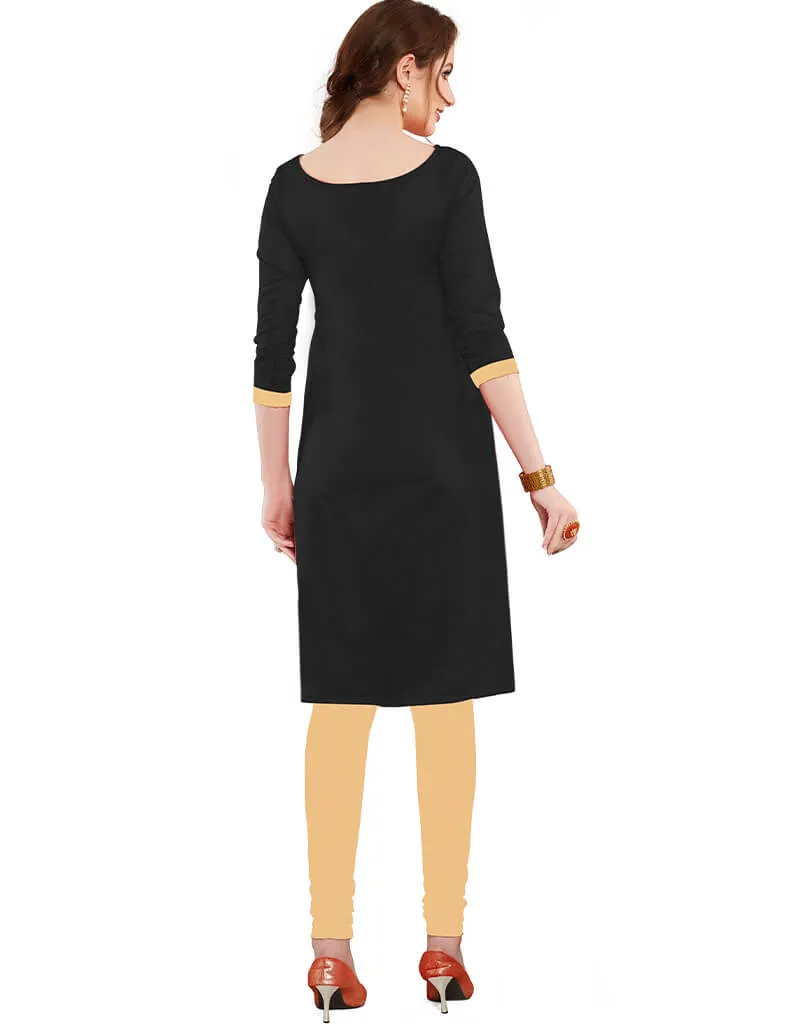 Black Cotton Chudidar Salwar Suits