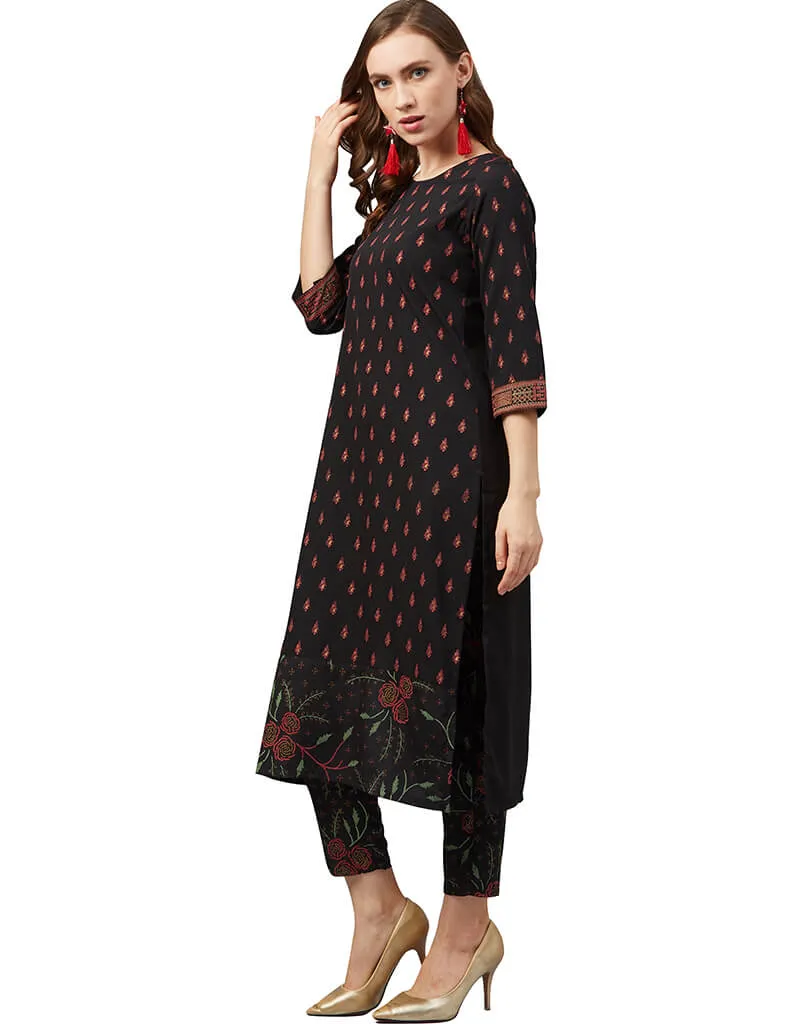 Black Crepe Pant Kurti