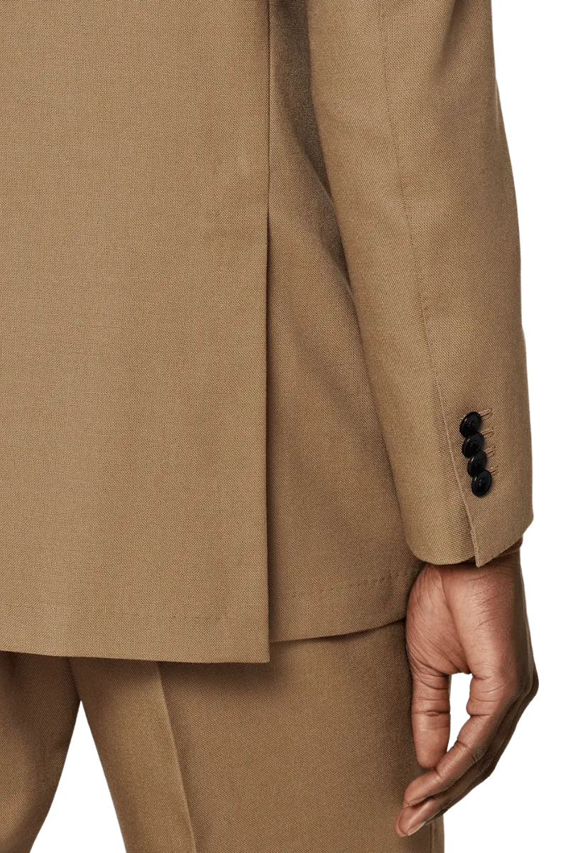 Brown Slim Fit Double Breasted Suit