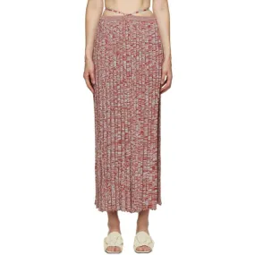 Christopher Esber Red and BlueRib Knit Tie Skirt