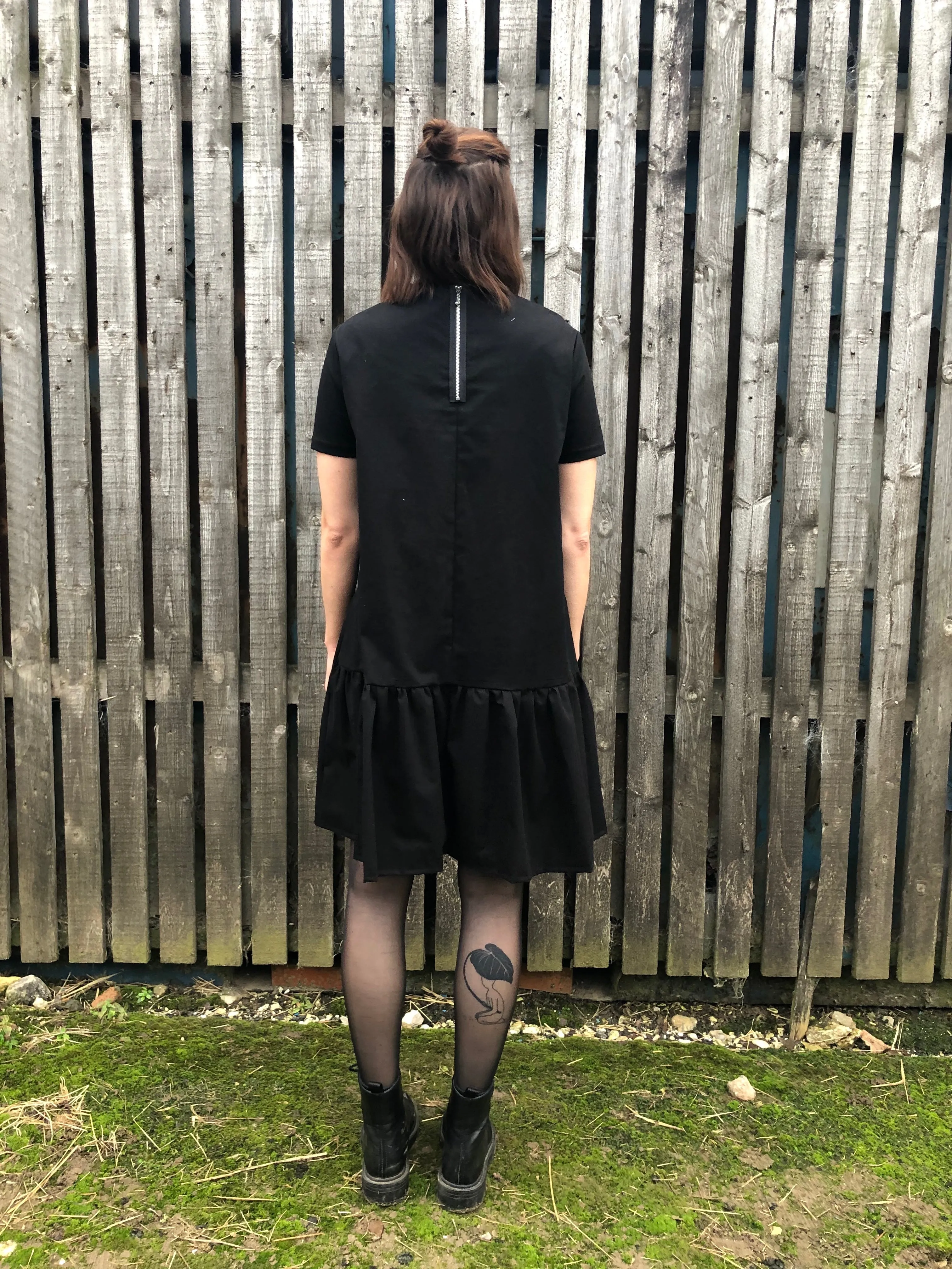 {Clearance Stock} Organic Cotton Sculpted Dress in Black