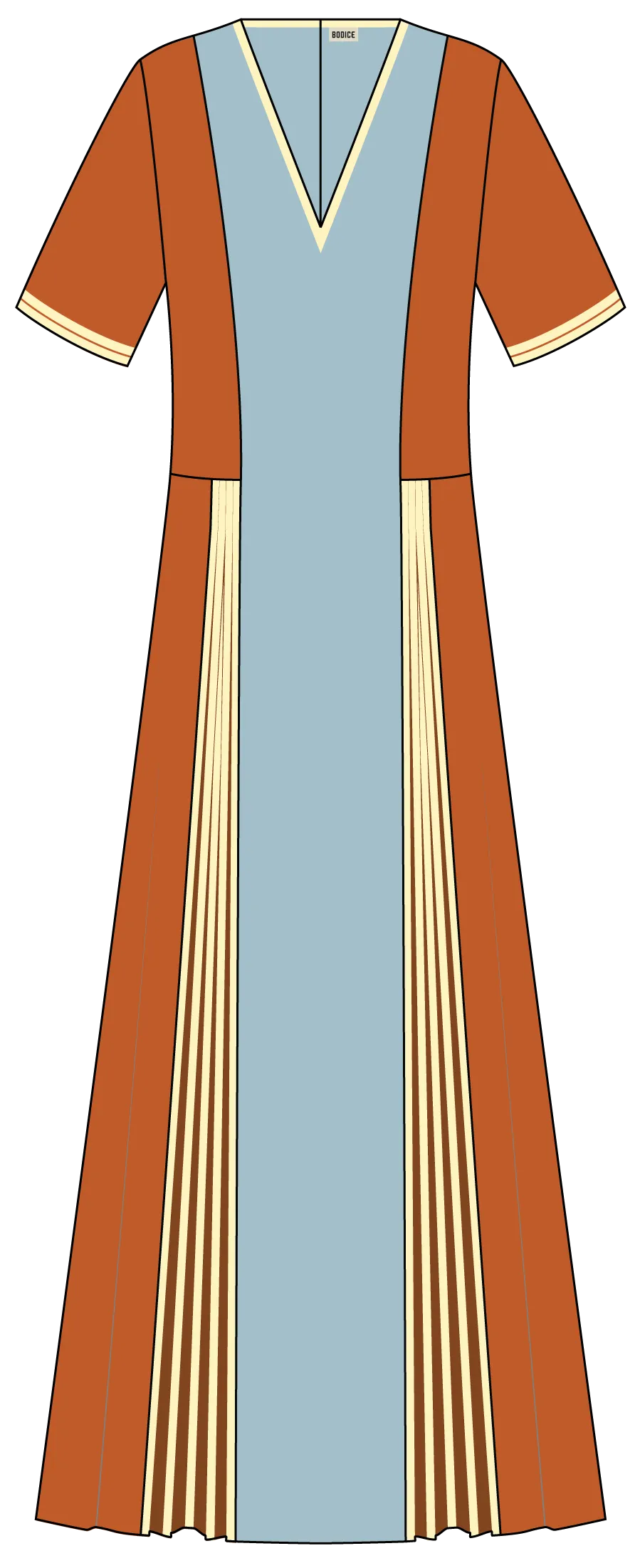 Colour-block Silk Dress