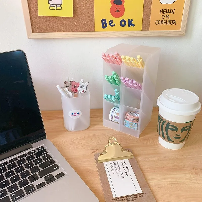 Cute 4 Grids Desk Storage Box