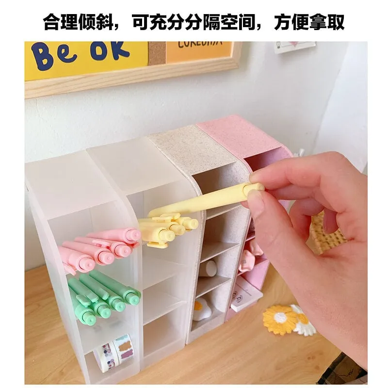 Cute 4 Grids Desk Storage Box