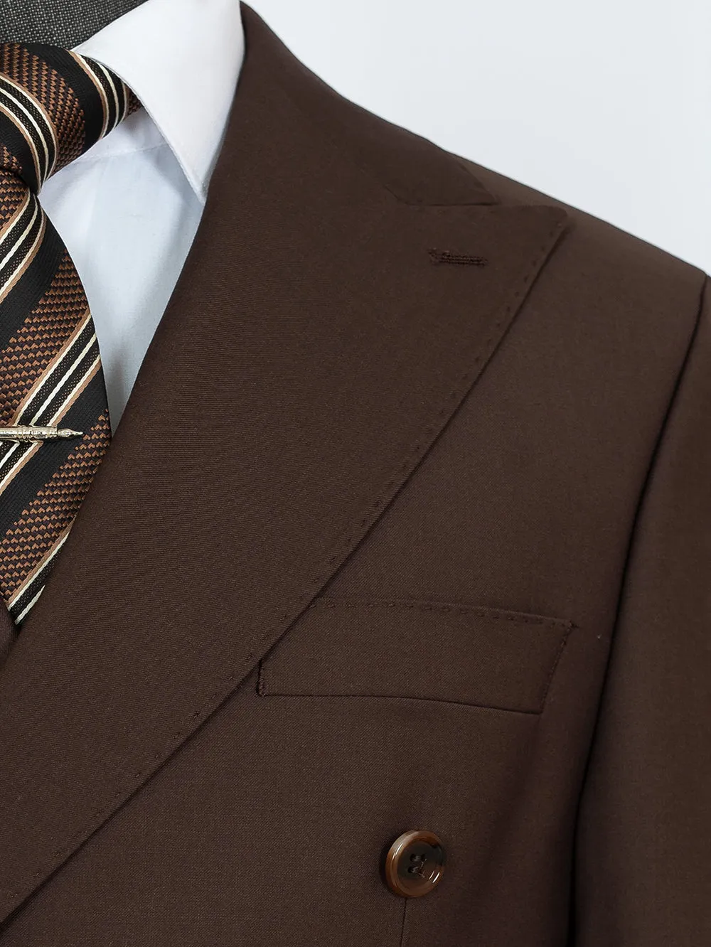 Dark Chocolate Double Breasted Bespoke Men Suit Tailored