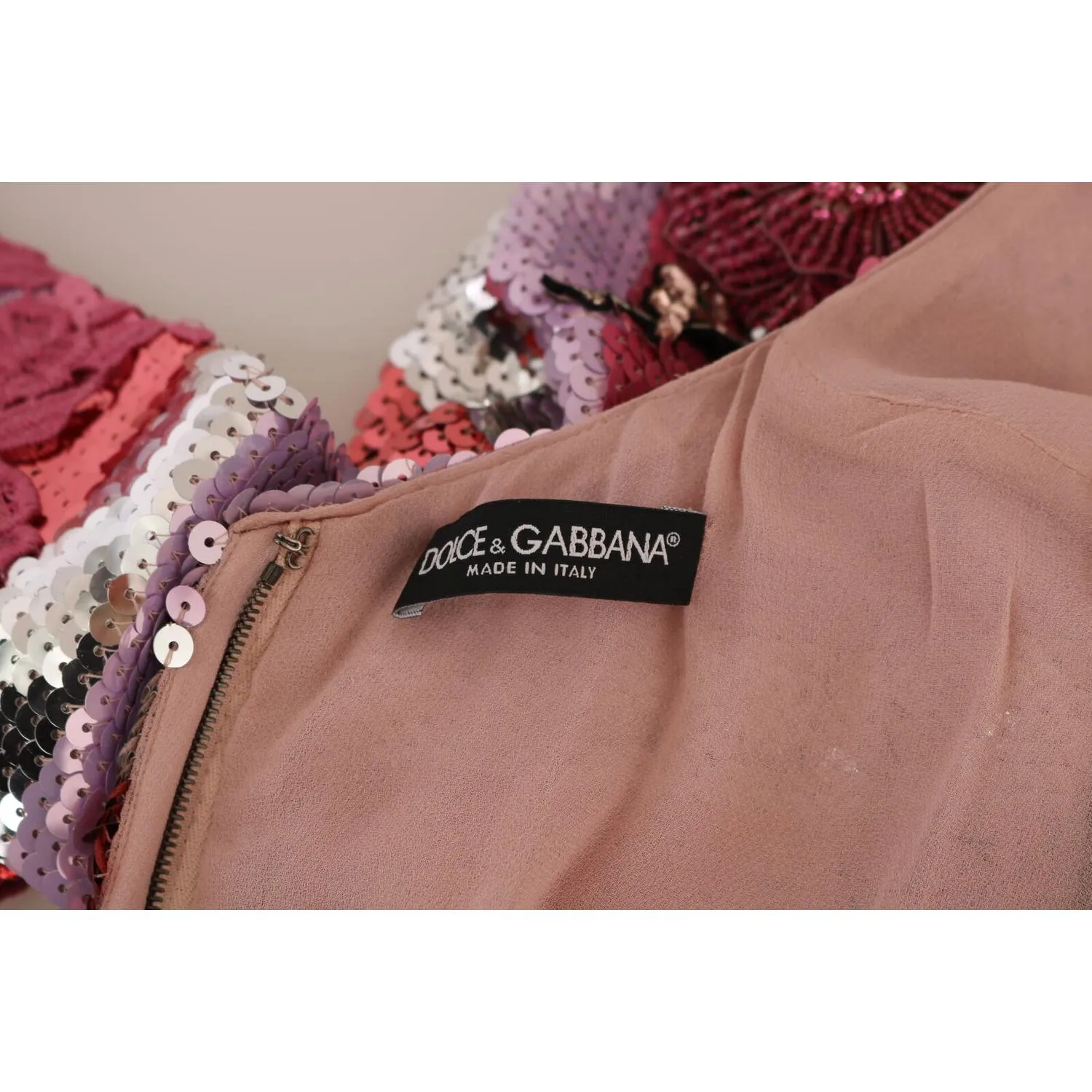 Dolce & Gabbana Opulent Pink Sequined Floor-Length Dress