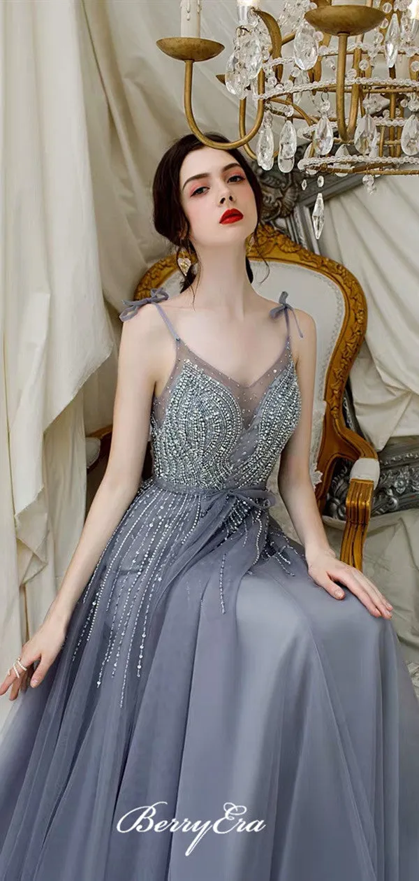 Elegant Beaded Long Prom Dresses, 2020 Newest Prom Dresses