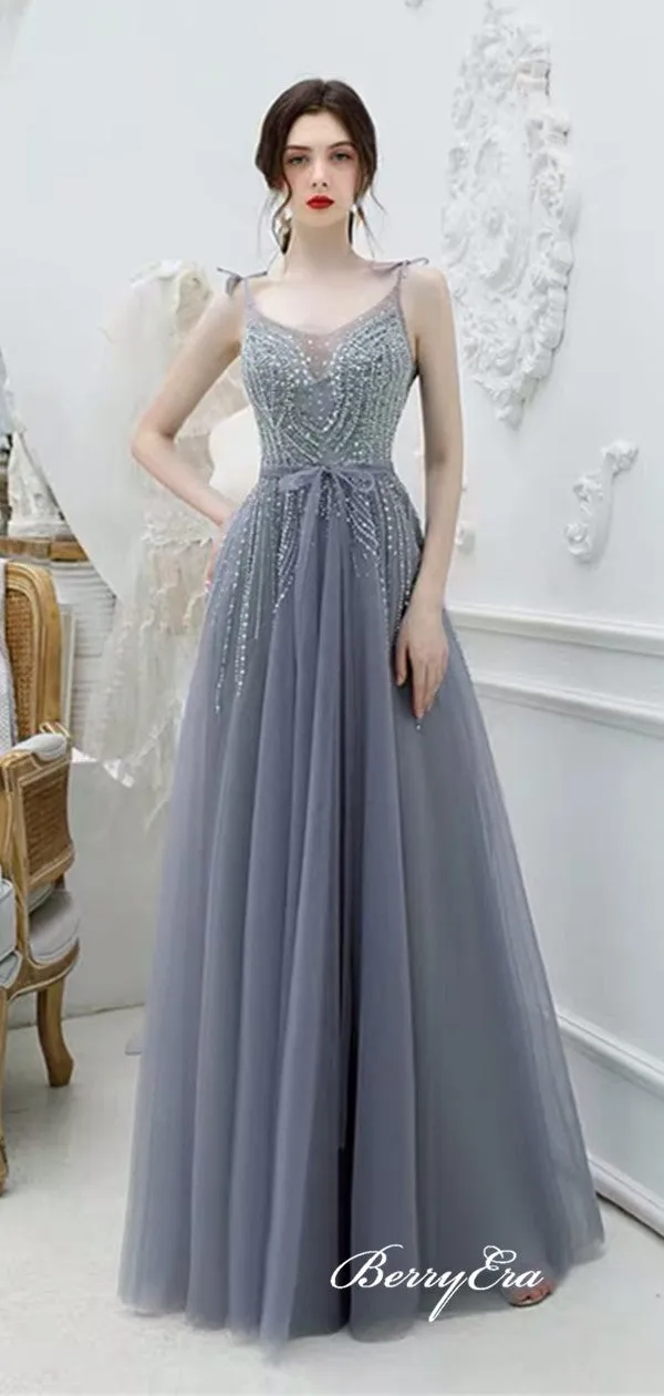 Elegant Beaded Long Prom Dresses, 2020 Newest Prom Dresses