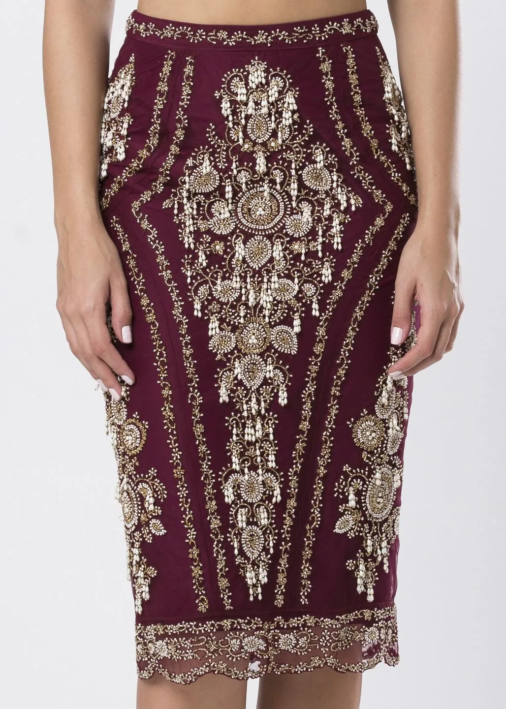 EMBELLISHED BLOUSE & SKIRT SET