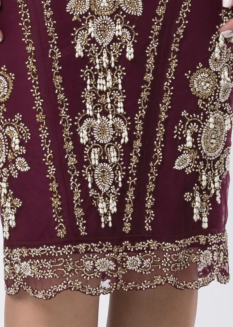 EMBELLISHED BLOUSE & SKIRT SET