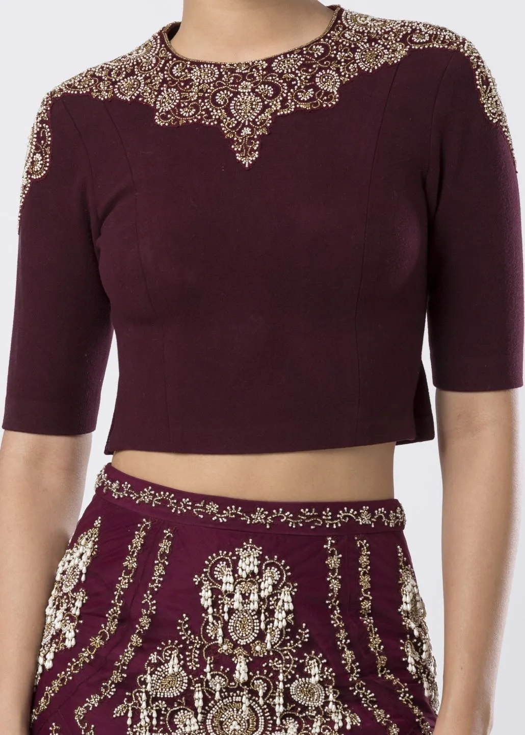EMBELLISHED BLOUSE & SKIRT SET