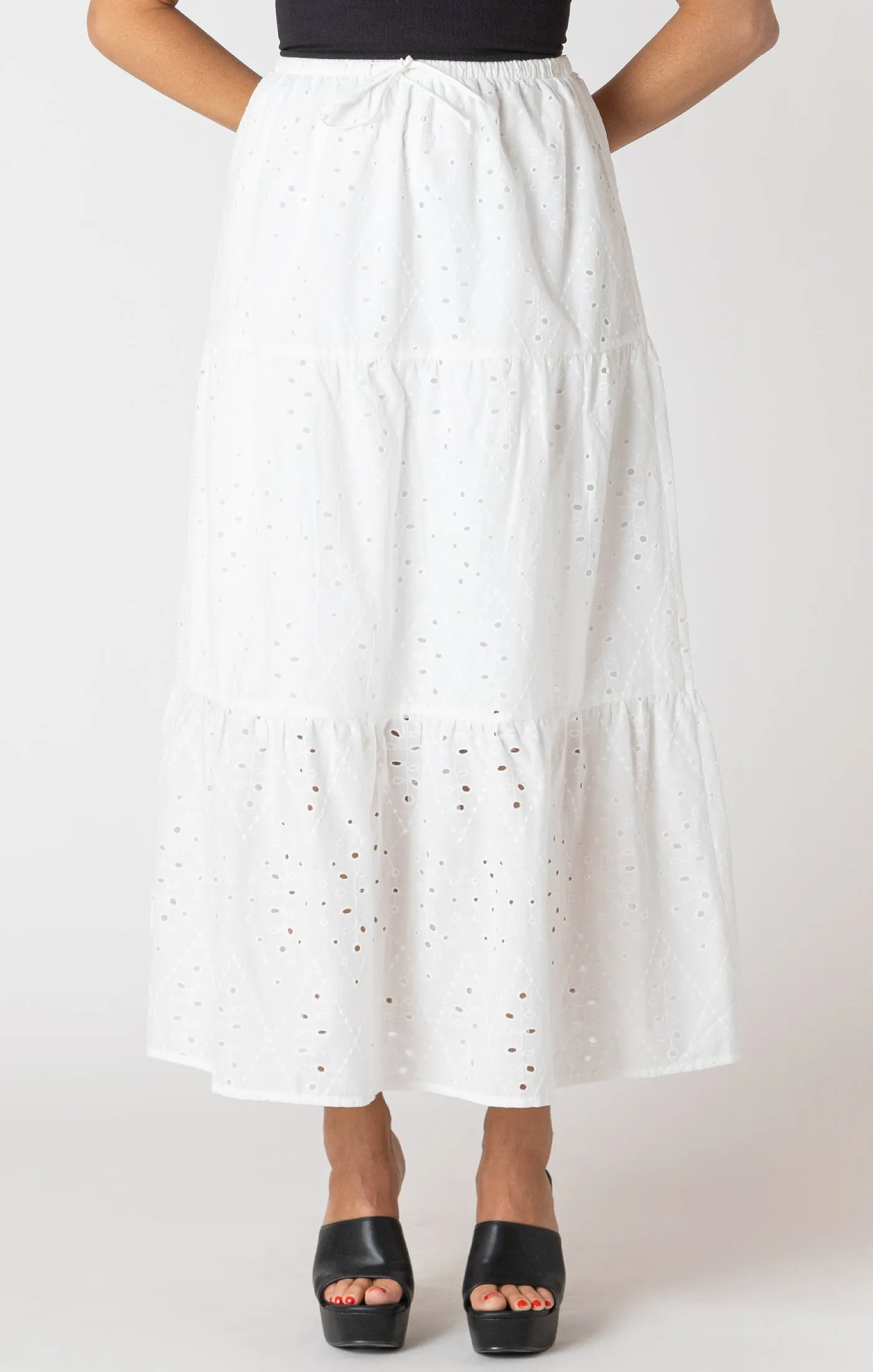Embroidered Eyelet Skirt