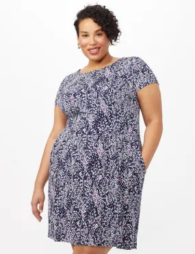 Fit and Flare Puff Print with Pockets Dress