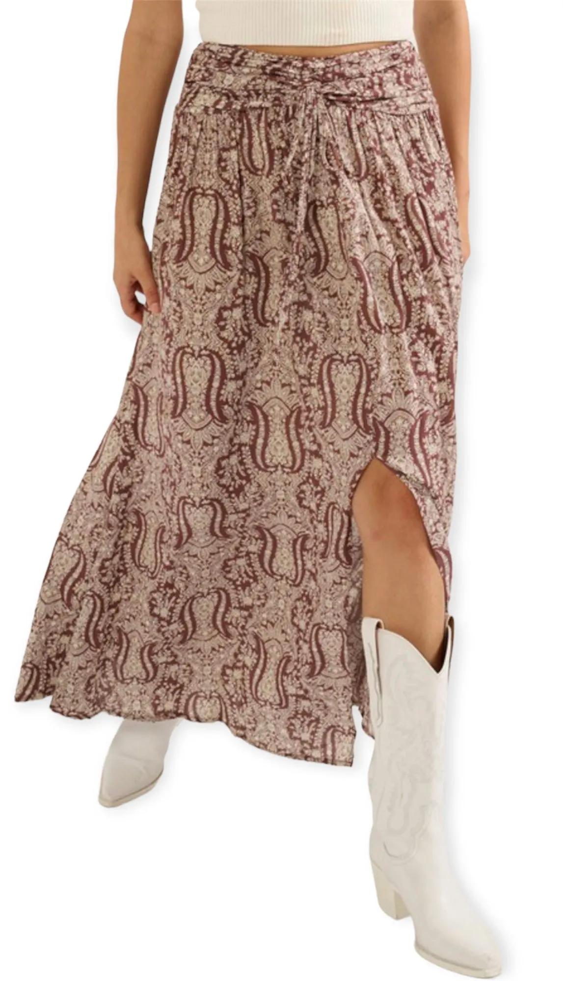 Floral Print  Woven Maxi Skirt