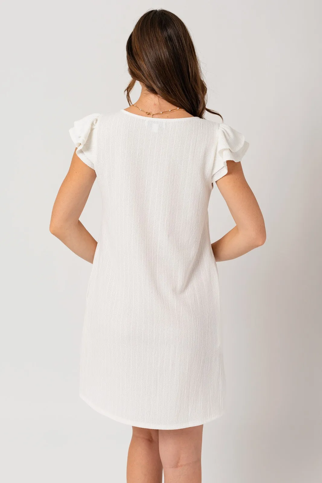 Flutter Sleeve Shift Dress