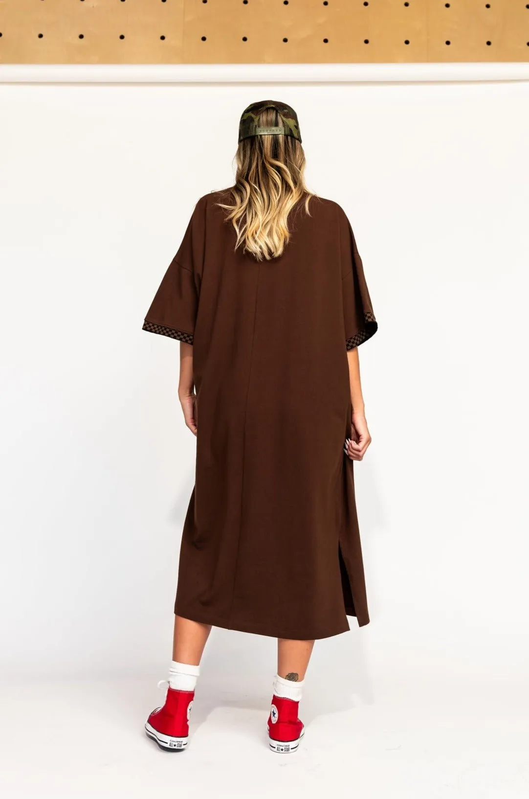 Frankie Dress in Mocha   Checkerboard