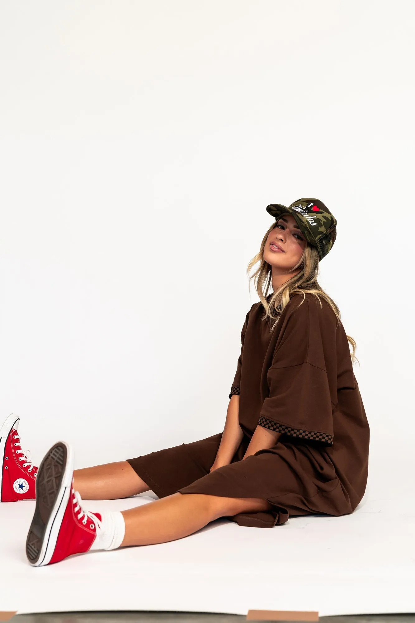 Frankie Dress in Mocha   Checkerboard