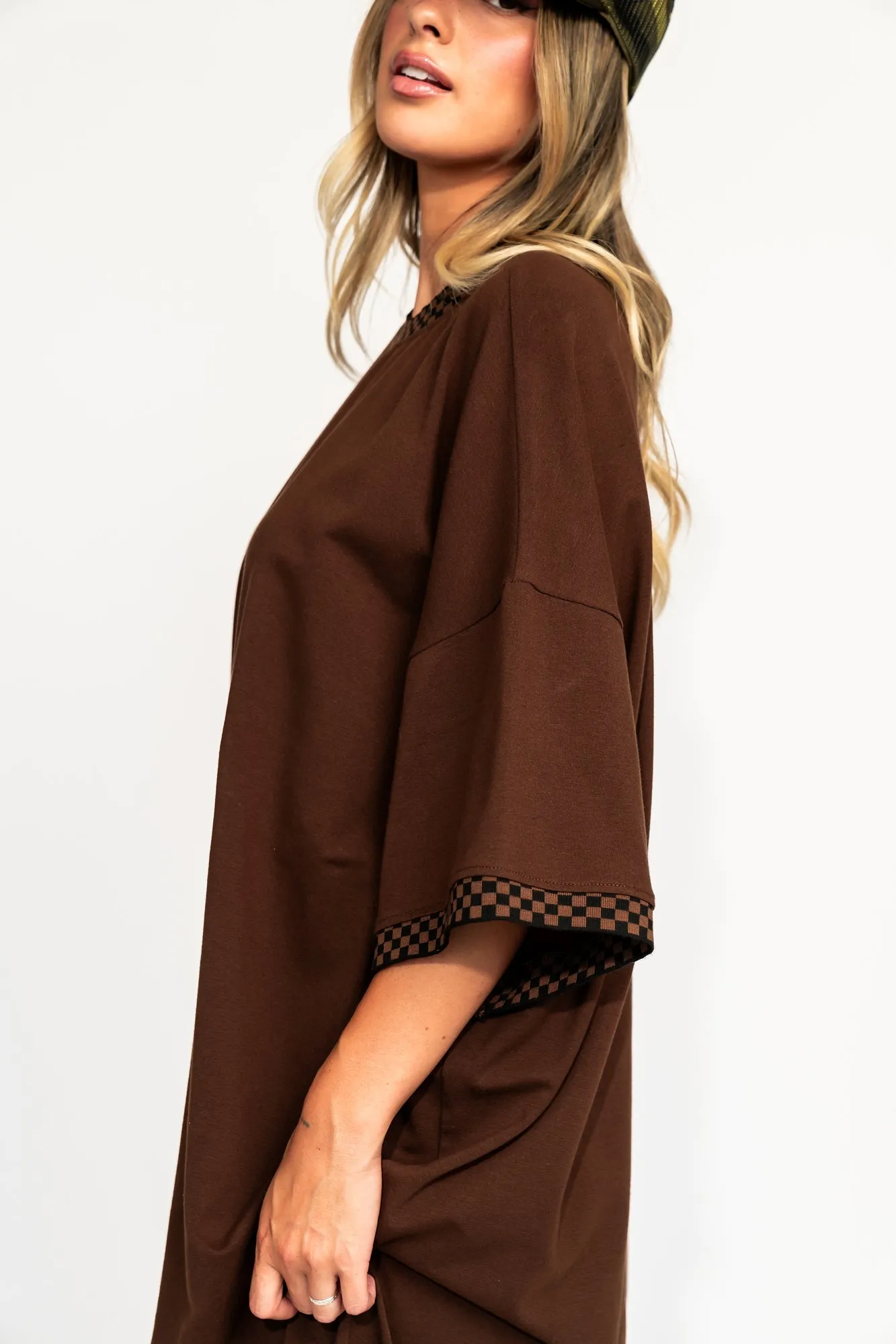 Frankie Dress in Mocha   Checkerboard