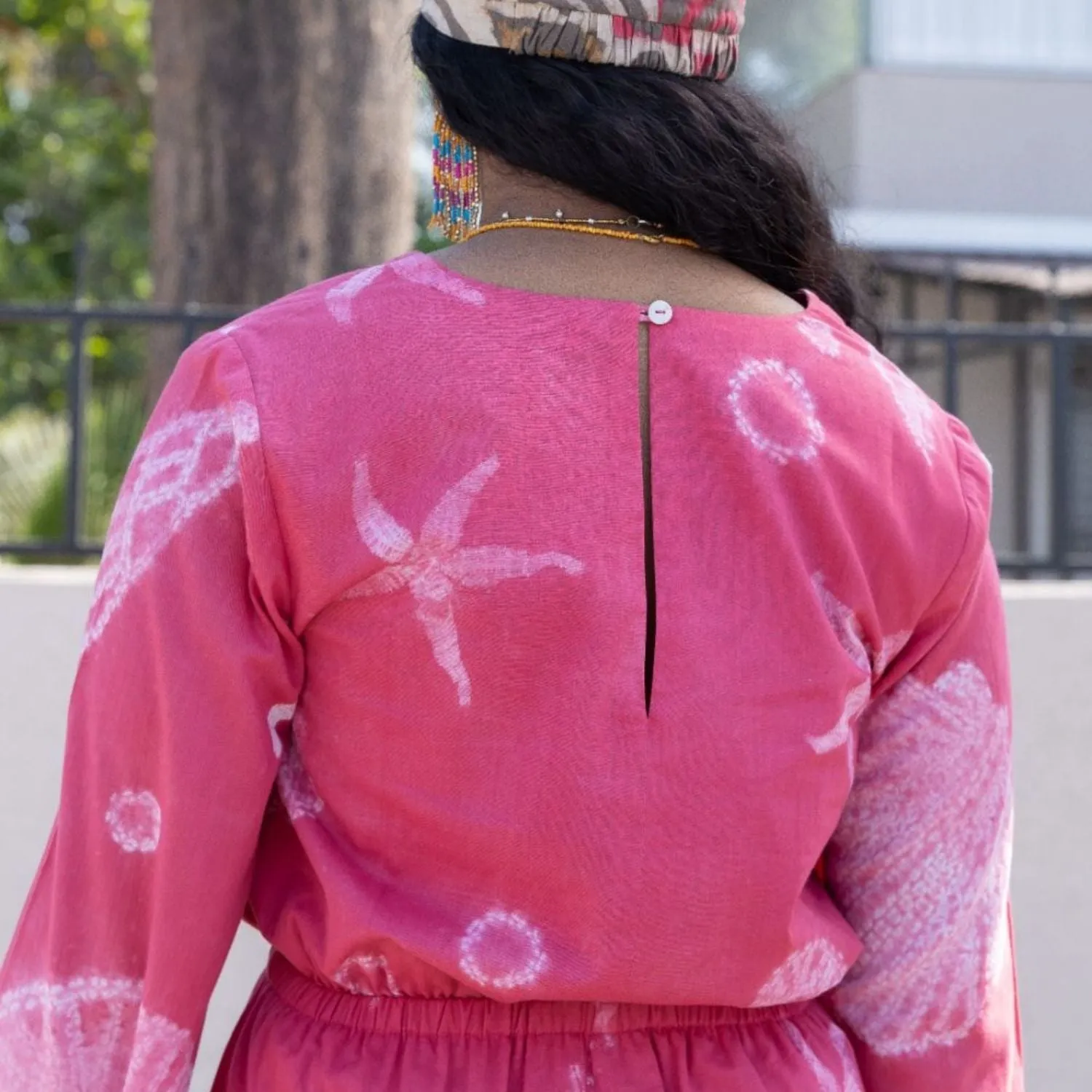 Fuchsia Jumpsuit for Women | Shibori-Crafted | Cotton | Coastal Chic