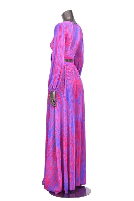Fuchsia Multi Maxi Skirt Set