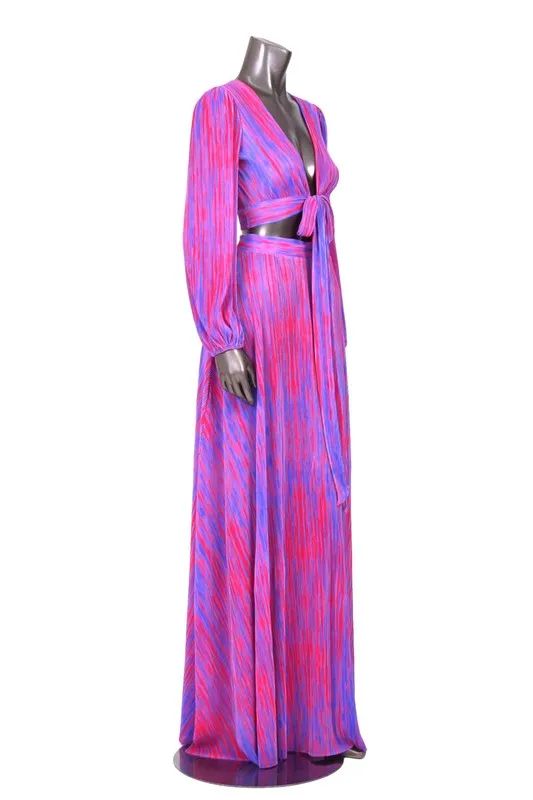 Fuchsia Multi Maxi Skirt Set