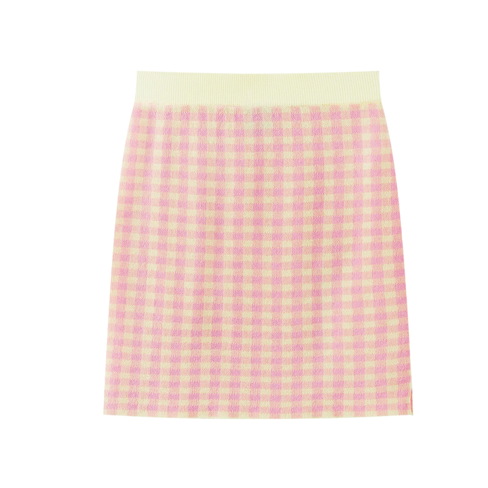 Gingham Knit Mini Skirt
