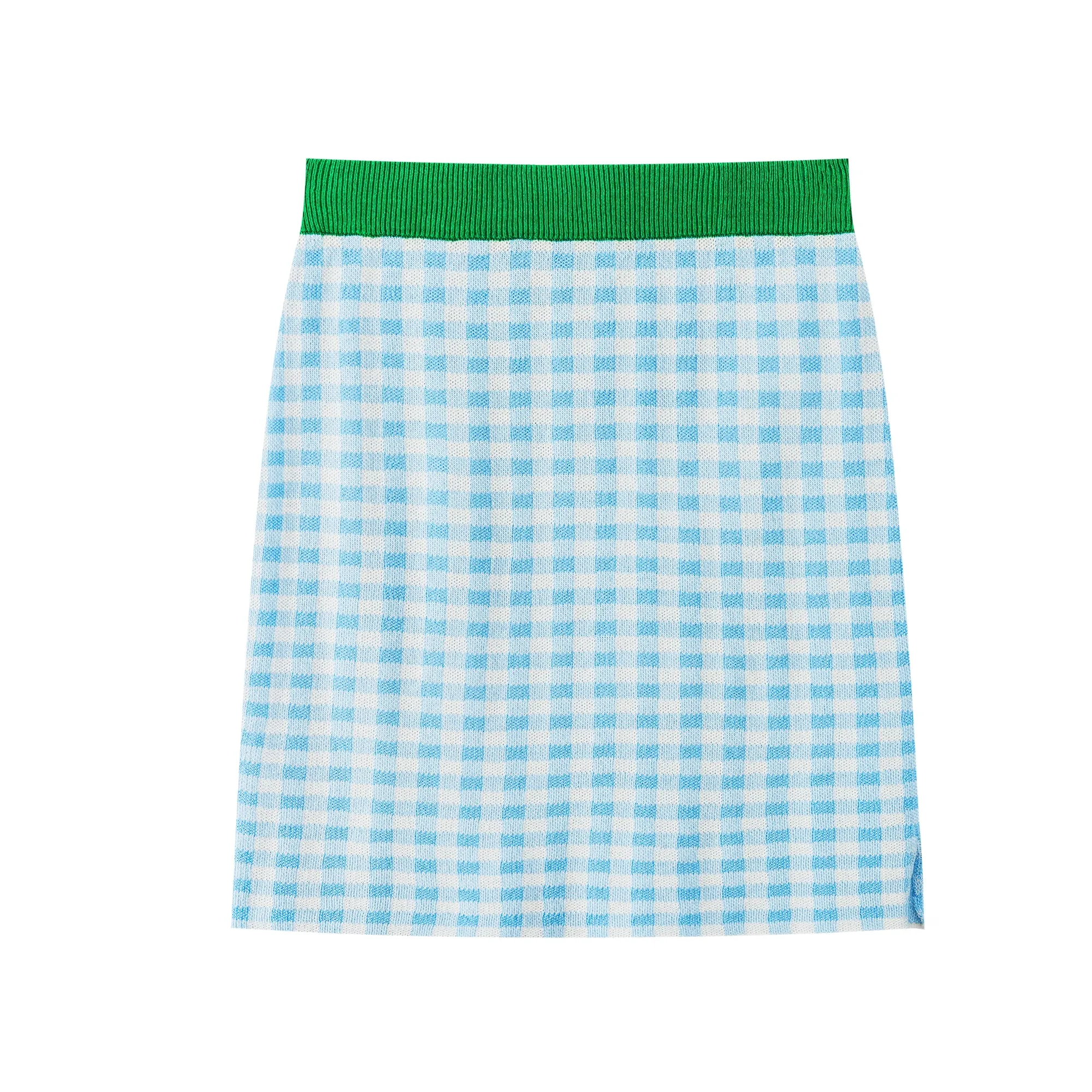 Gingham Knit Mini Skirt