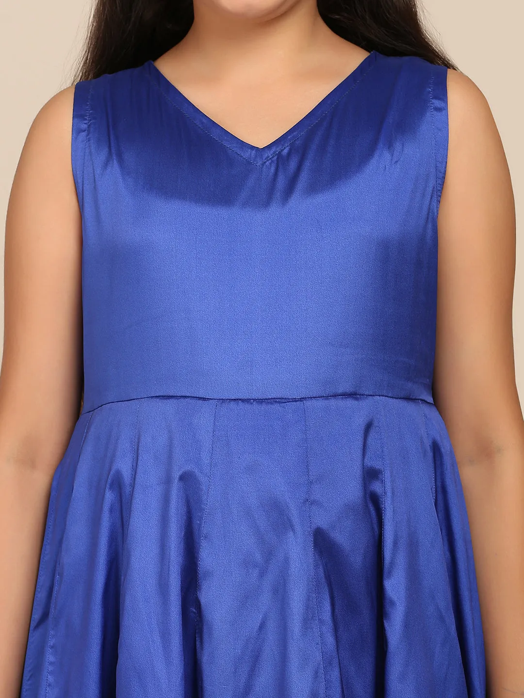 Girl's Blue Digital Print Gown - Bitiya By Bhama