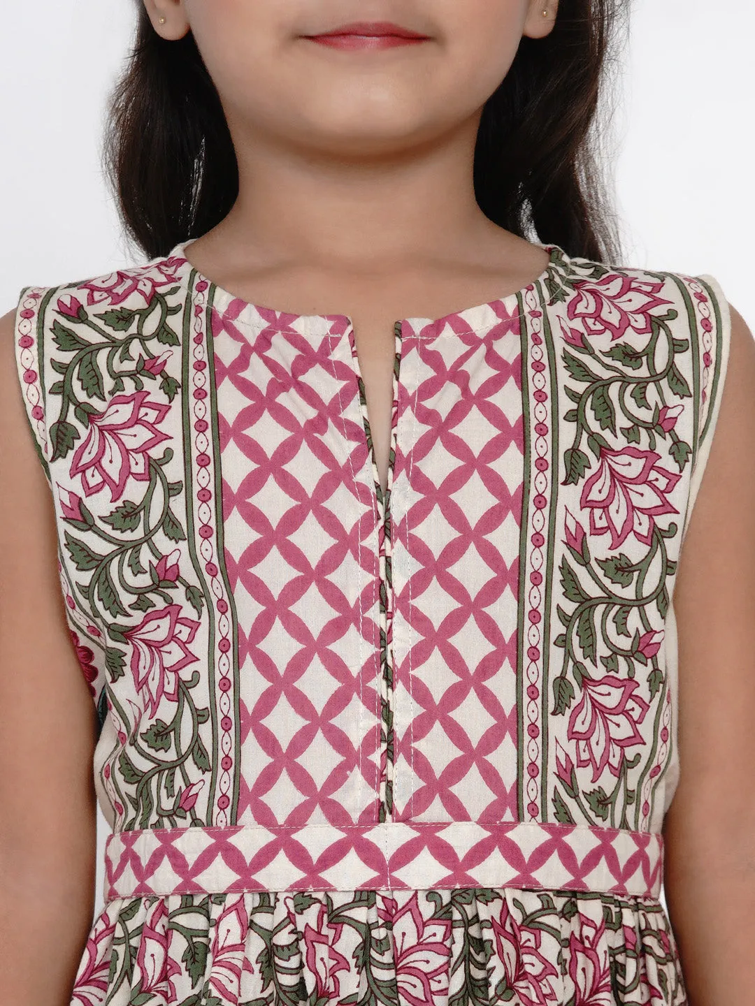Girl's Multicoloured Printed Fit And Flare Dress - Bitiya By Bhama