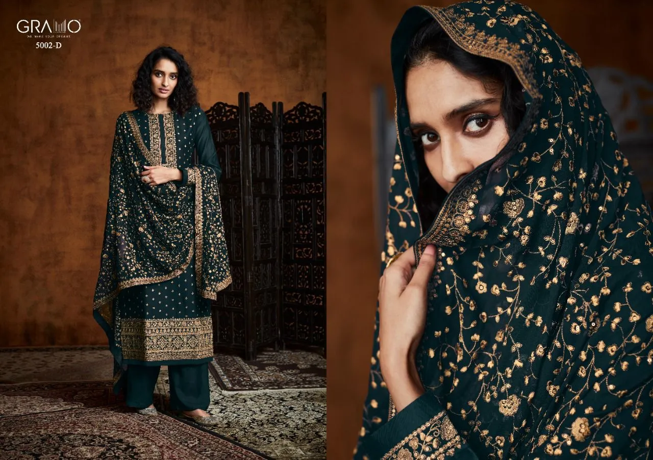 Gramo Color Edition Designer Heavy Fox Georgette Salwar Suits Collection