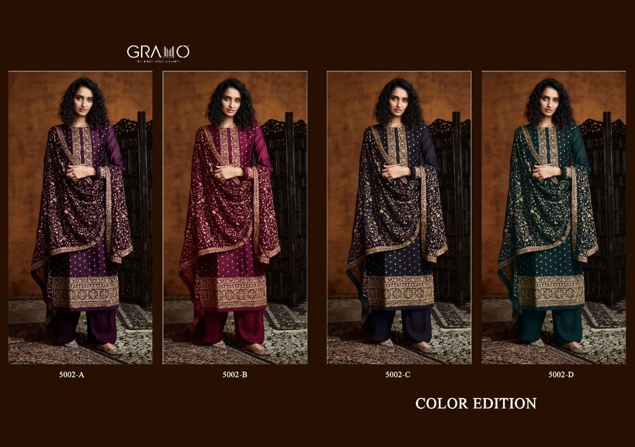Gramo Color Edition Designer Heavy Fox Georgette Salwar Suits Collection