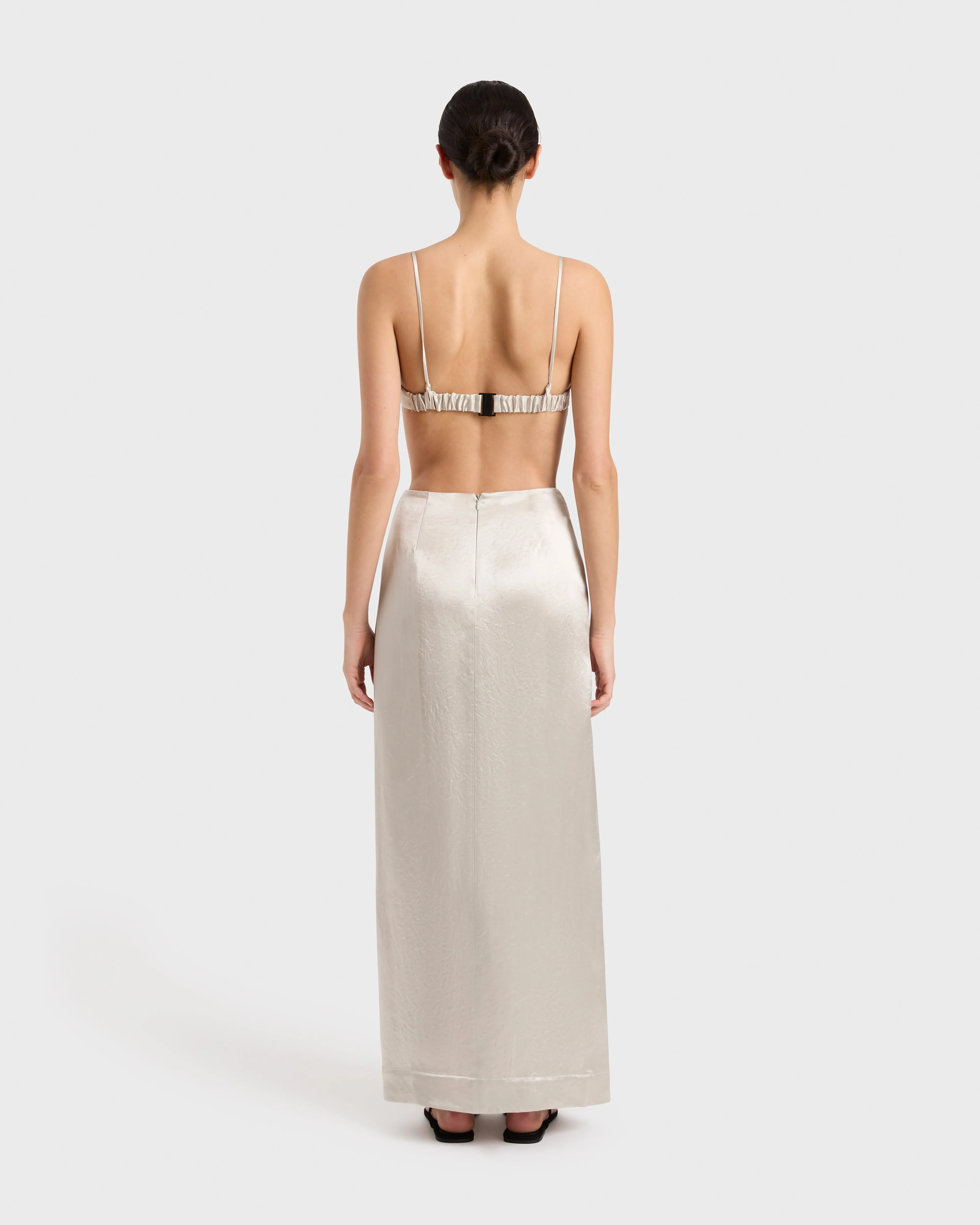 Kobe Satin Slimline Bodice - Silver