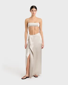 Kobe Satin Slimline Bodice - Silver